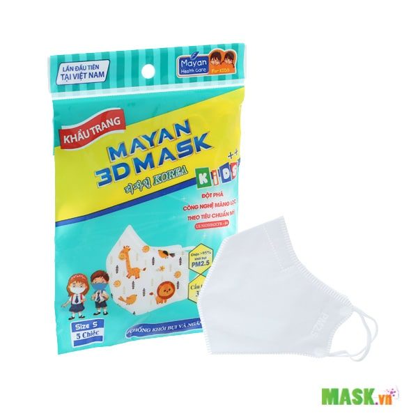 Khẩu trang Người lớn, Trẻ em Mayan 3D Mask 5 cái túi