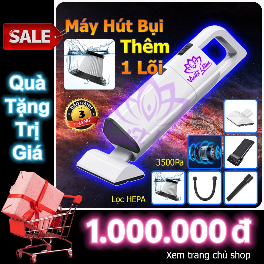 Máy Hút Bụi Cầm Tay Không Dây Gia Đình bụi lông Hút mạnh Sạc nhanh USB Pin dùng lâu 120W AIKESI