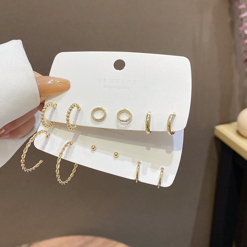 Khuyên tai kim loại chốt xỏ bạc S925 thiết kế đơn giản thời trang dành cho nữ