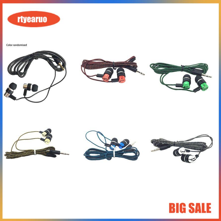 ✨Tai Nghe Nhét Tai  ✨Dây điện bện Mạ Dây tai nghe K Song Điện thoại di động Tai nghe Mp3 Đa năng