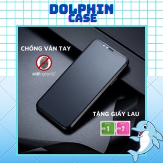 Kính cường lực iphone chống vân tay Dolphin Case full màn nhám, full viền cho iphone 6/6plus/7/7plus/x/xs/xsmax/11/11pro