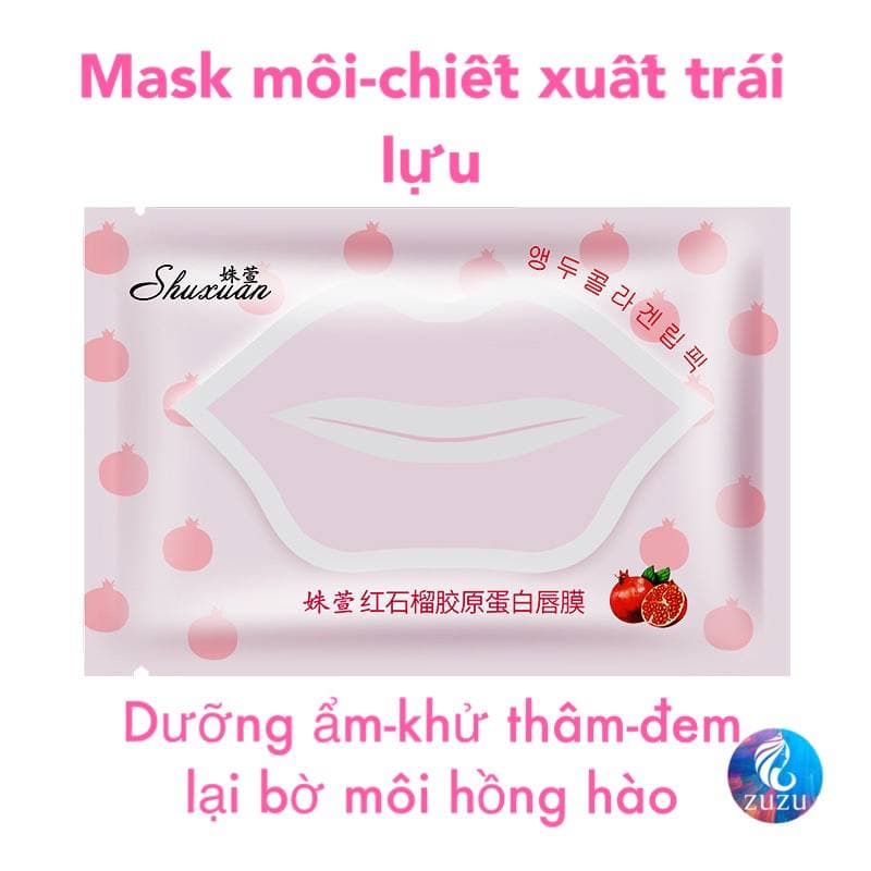 Mặt nạ môi chiết xuất trái lựu, mặt nạ dưỡng môi cấp ẩm mờ thâm nội địa trung LALASKIN