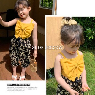 Áo nơ 2 dây thun tăm cực xinh cho bé yêu 8-18kg