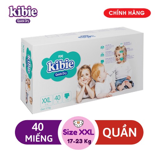 [MẪU MỚI] XXL40 Bỉm Quần KIBIE Quick Dry - Tã Quần Cao Cấp Hàn Quốc Mềm Nhẹ Khô Thoáng Vượt Trội