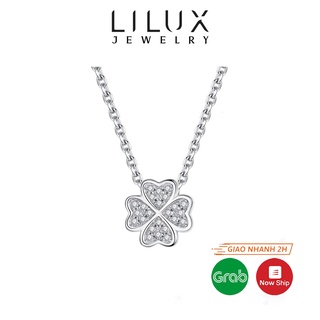 Dây chuyền bạc nữ hình cỏ bốn lá đính đá  LILUX DC001