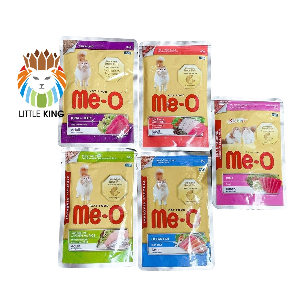 Pate mèo Me-o 80g, thức ăn dinh dưỡng, súp cho mèo con, mèo lớn đầy đủ dinh dưỡng Little King pet shop
