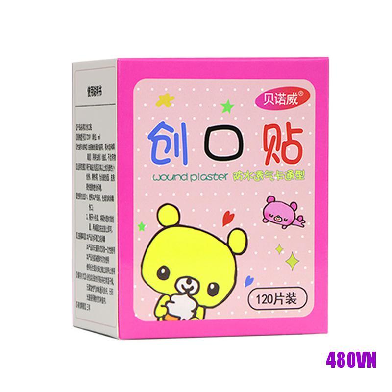 Bộ 120 Miếng Băng Cá Nhân Thoáng Khí Chống Thấm Nước Họa Tiết Hoạt Hình