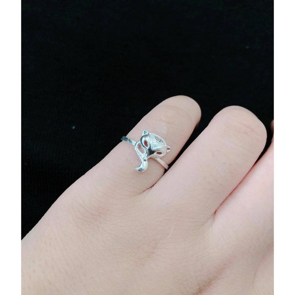 Nhẫn nữ bạc ta - tặng kèm hộp đựng - nhẫn đính đá sáng bóng sang chảnh - Trang Sức Bạc 9999