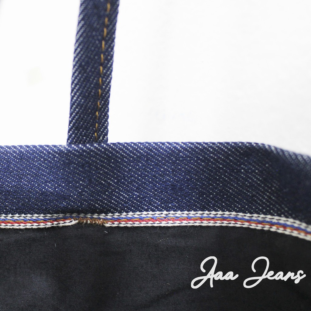 Túi Tote Jean 2 quai Selvedge Denim Aaa Jeans