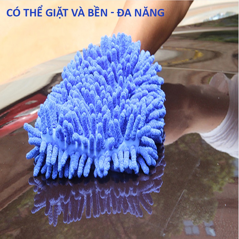 Găng tay rửa xe chuyên dụng SOEASY tua san hô dày dặn hai mặt thấm hút tốt RX06