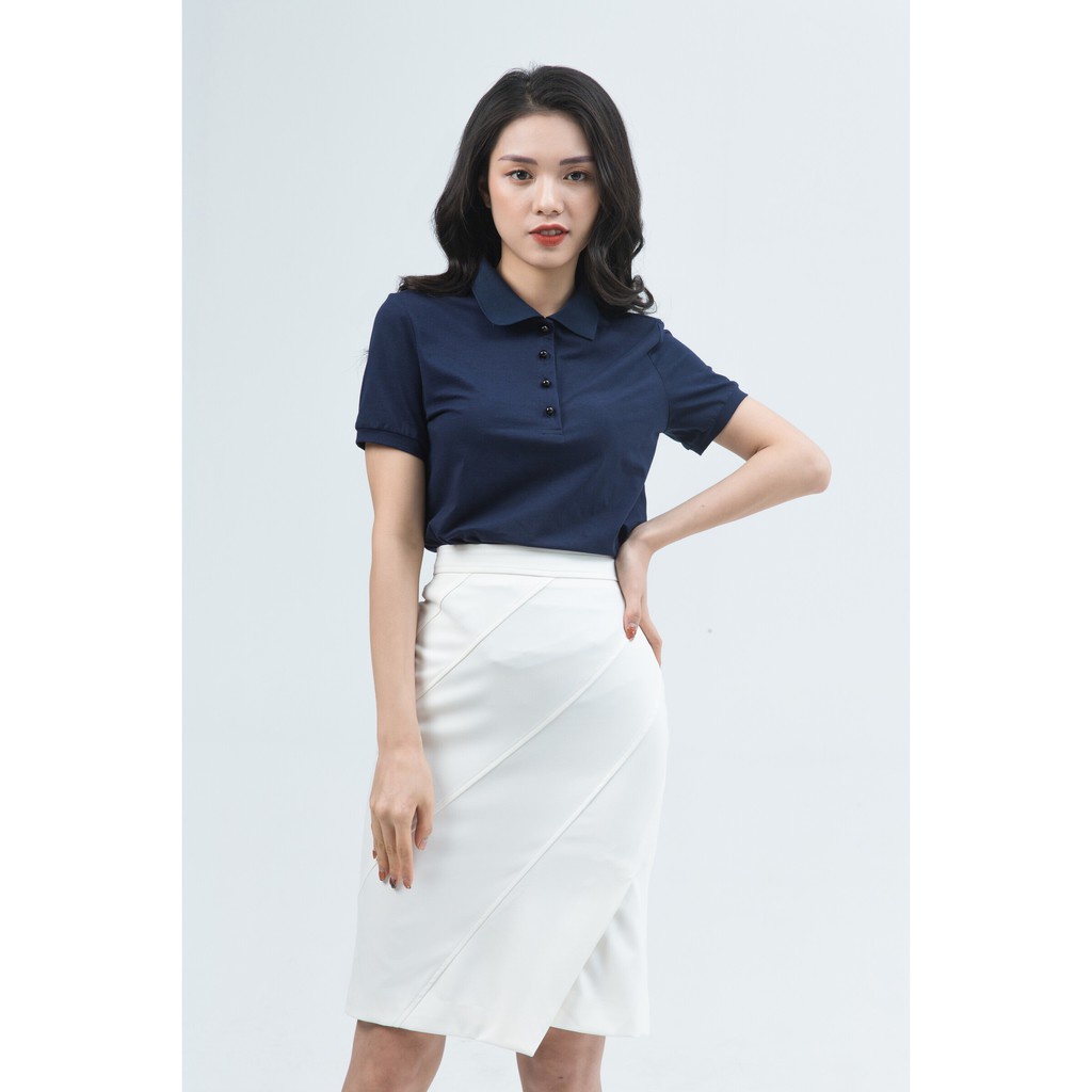 [NHẬP WABRTL5 GIẢM 10% TỐI ĐA 50K ĐH 250K ]Áo Thun nữ Trơn Cổ Đức IVY moda MS 57P0154
