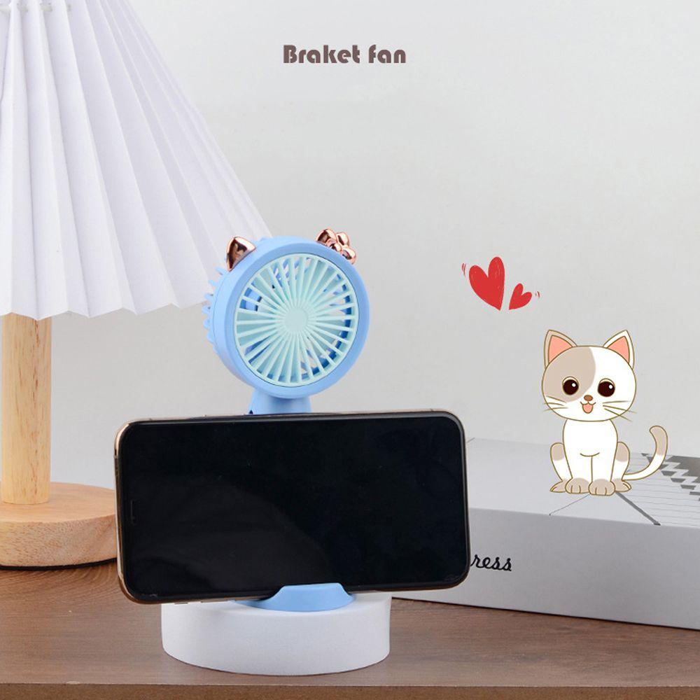 Quạt Làm Mát Cầm Tay / Điện Thoại Di Động Mùa Hè 3 Màu Tùy Chọn Với Giá Đỡ Điện Thoại Và Cổng Sạc USB