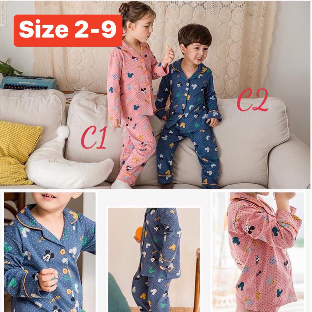 Quần áo trẻ em mocmockids; đồ bộ pijama thun cotton co dãn thoải mái cho bé