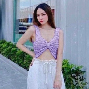 Áo Hai Dây Chất Xốp Bo Ngực Kiểu Nơ