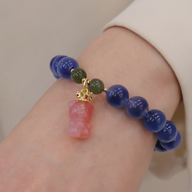 Hàng Mới Về [Hàng Mới Về] Vòng Tay Chuỗi Hạt Đá Mã Não Màu Hồng Xinh Xắn