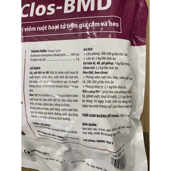 1 gói Clos-BMD dùng cho gà vịt heo