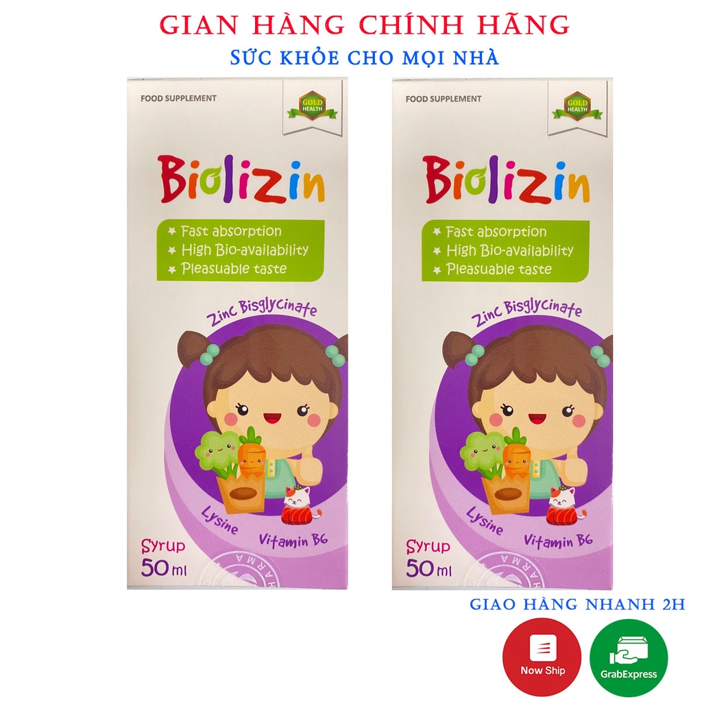 Biolizin Kẽm Hữu Cơ Lysine B6 Giúp Bé Ăn Ngon Tăng Đề Kháng Bổ Sung Kẽm Chai 50ml