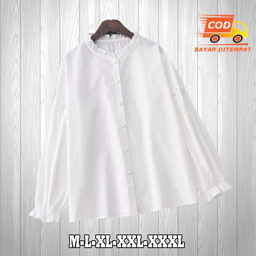 Áo sơ mi trắng Size S M L XL XXL 3XL Size lớn thời trang cho nữ