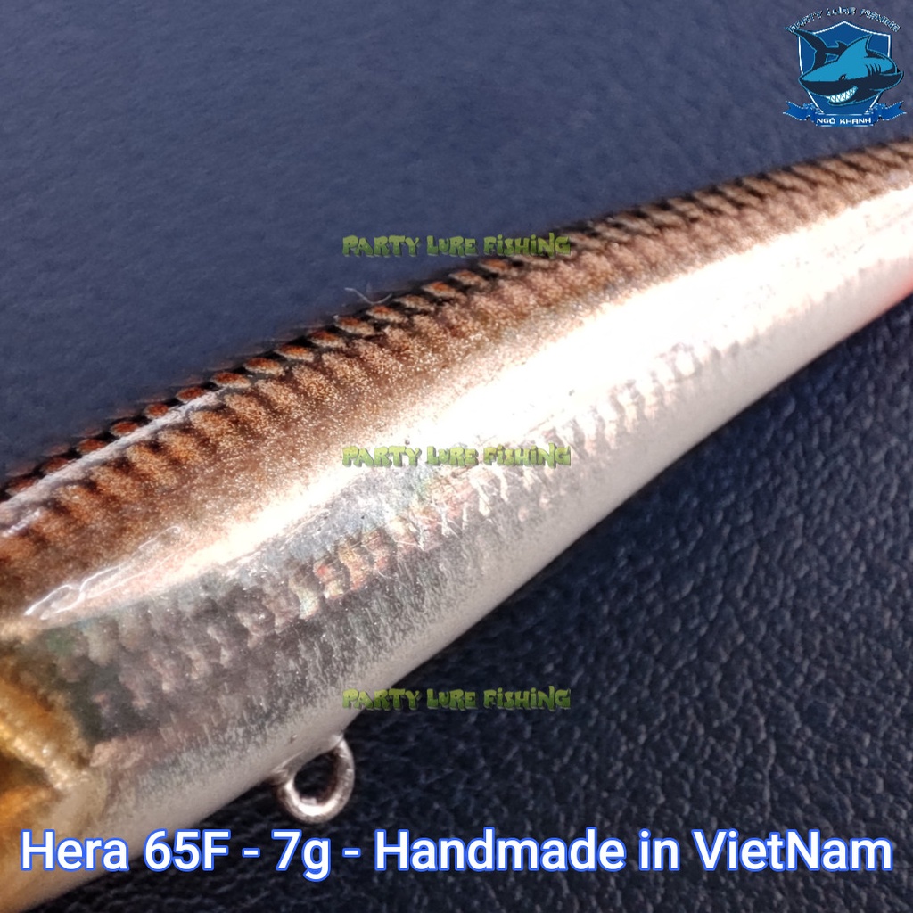 Mồi câu cá chẽm, măng, chéc... Hera 65F - 7g | Chất liệu gỗ Handmade in Vietnam