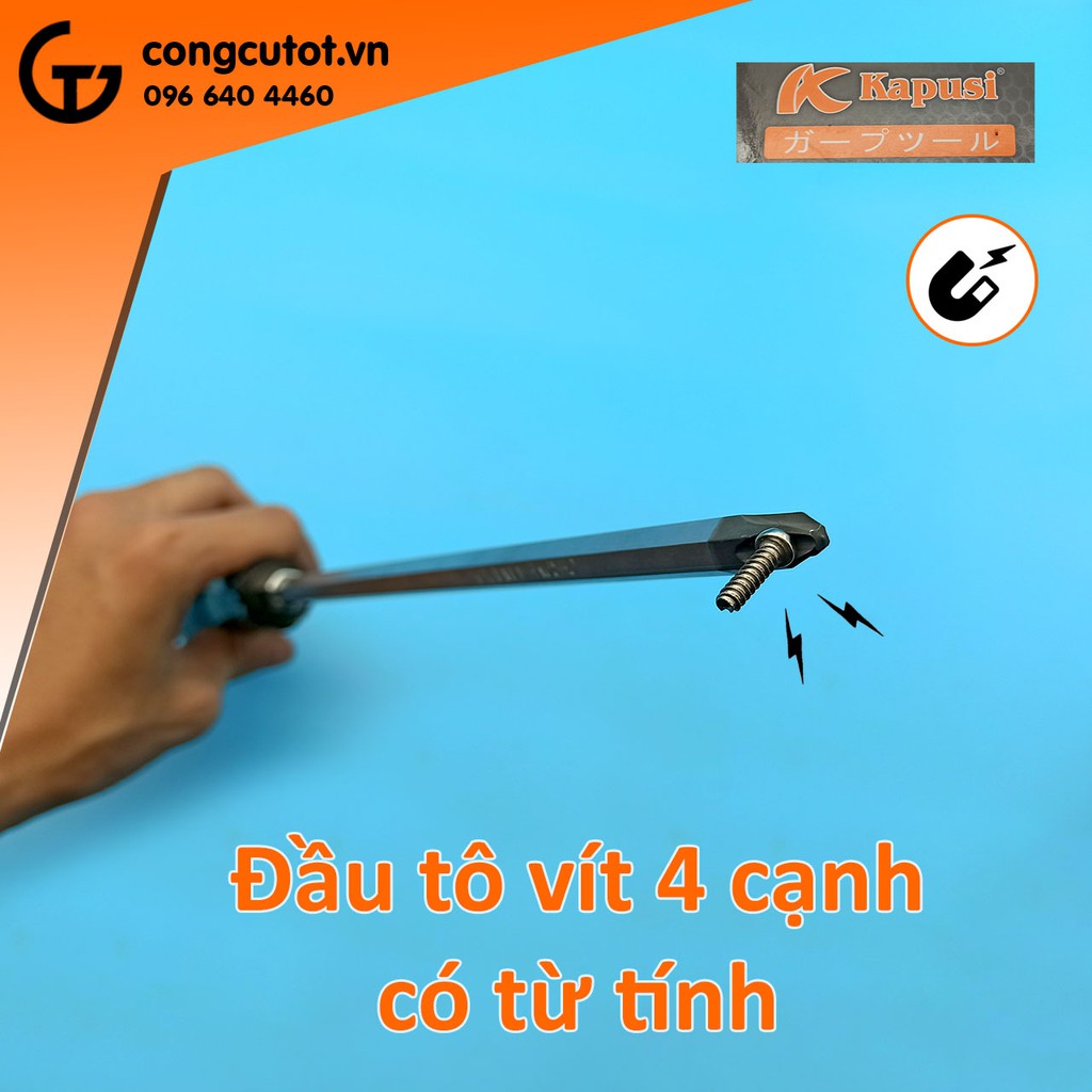 Tô vít đóng 4 cạnh Kapusi Φ8 x 250mm