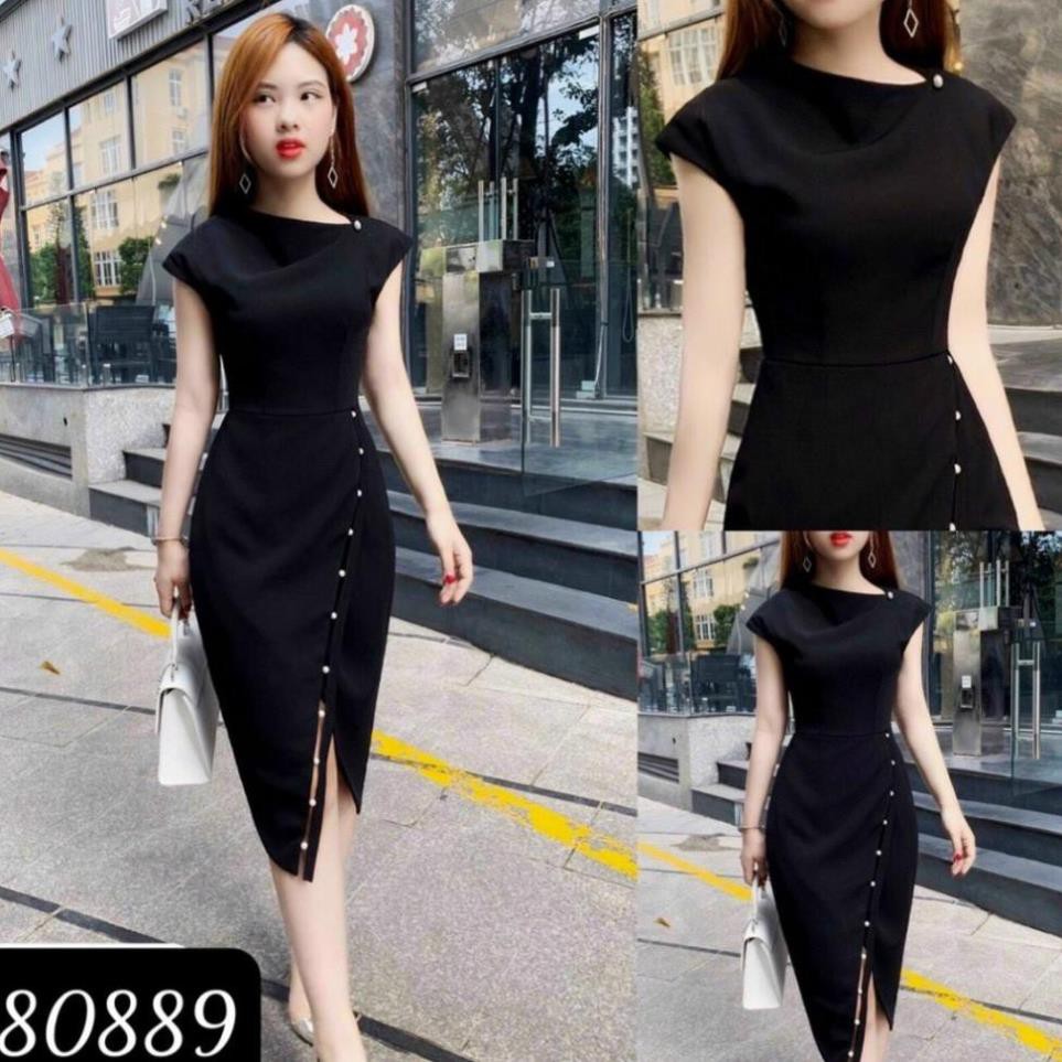 < Size L và XL > Đầm dự tiệc dáng bút chì thun Umi phối ngọc sang trọng