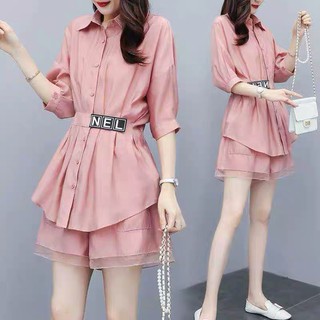 Set bộ vải kate tơ màu hồng hàng nhập