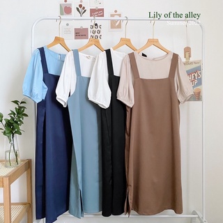 Set áo tơ váy yếm xẻ phong cách Ulzzang Hàn Quốc