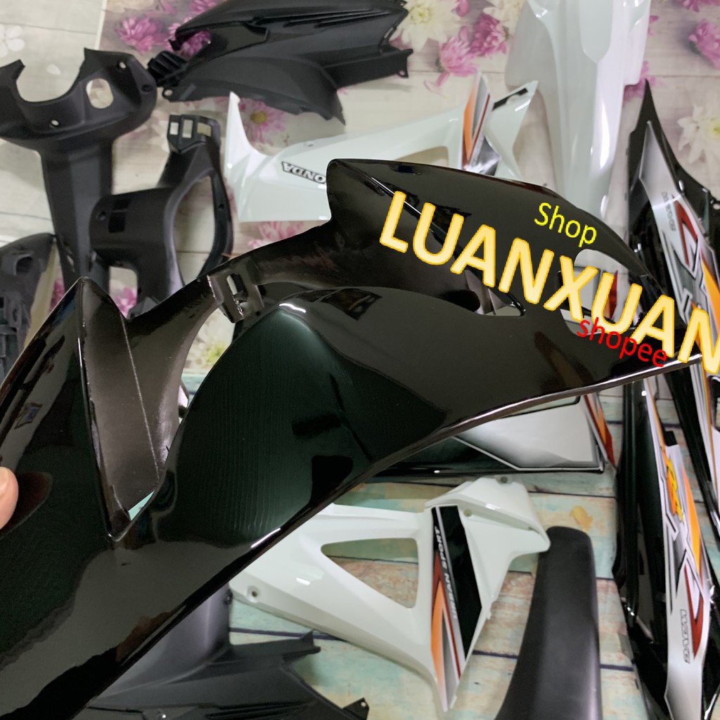 Bộ Dàn áo xe Wave RSX 100, rsx siêu nhân màu Trắng  -nhựa nguyên sinh loại đẹp