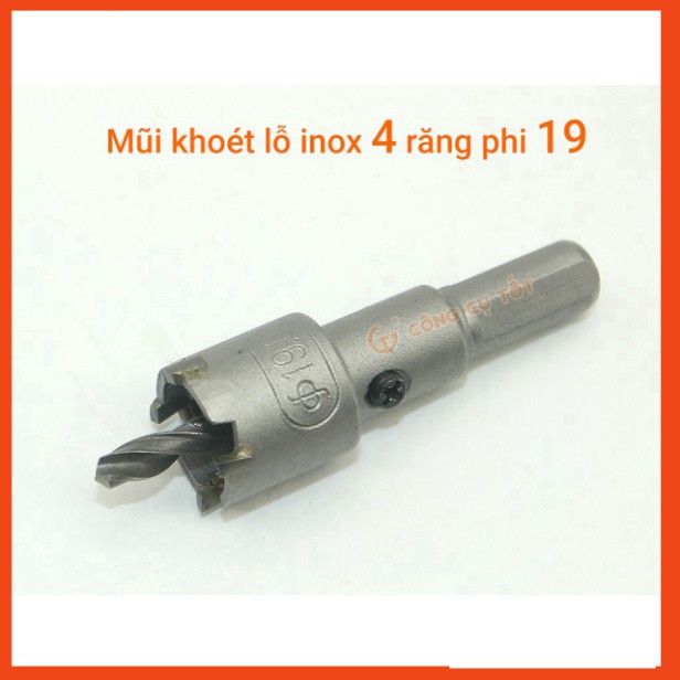 Mũi khoét inox lưỡi cắt hình răng hợp kim