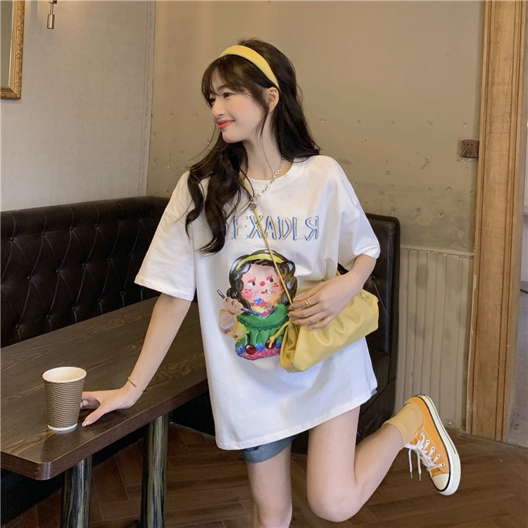 Áo Thun Tay Ngắn In Họa Tiết Hoạt Hình Thời Trang Mùa Hè Trẻ Trung Cho Nữ