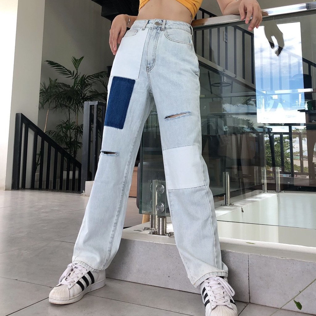 Quần baggy rách vá nữ 20decemberjeans mã 207