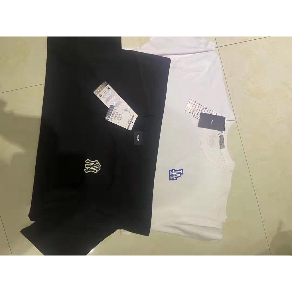 Áo Thun Tay Ngắn In Chữ NY 2022 MLB Phong Cách Đường Phố Cá Tính Cho Nam Và Nữ