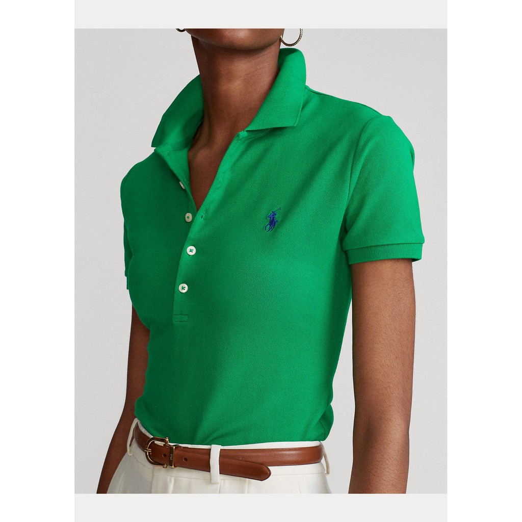 áo polo 100% Cotton Tay Ngắn Thêu Hình Ralph Lauren Thời Trang 2020 Dành Cho Nữ 👌