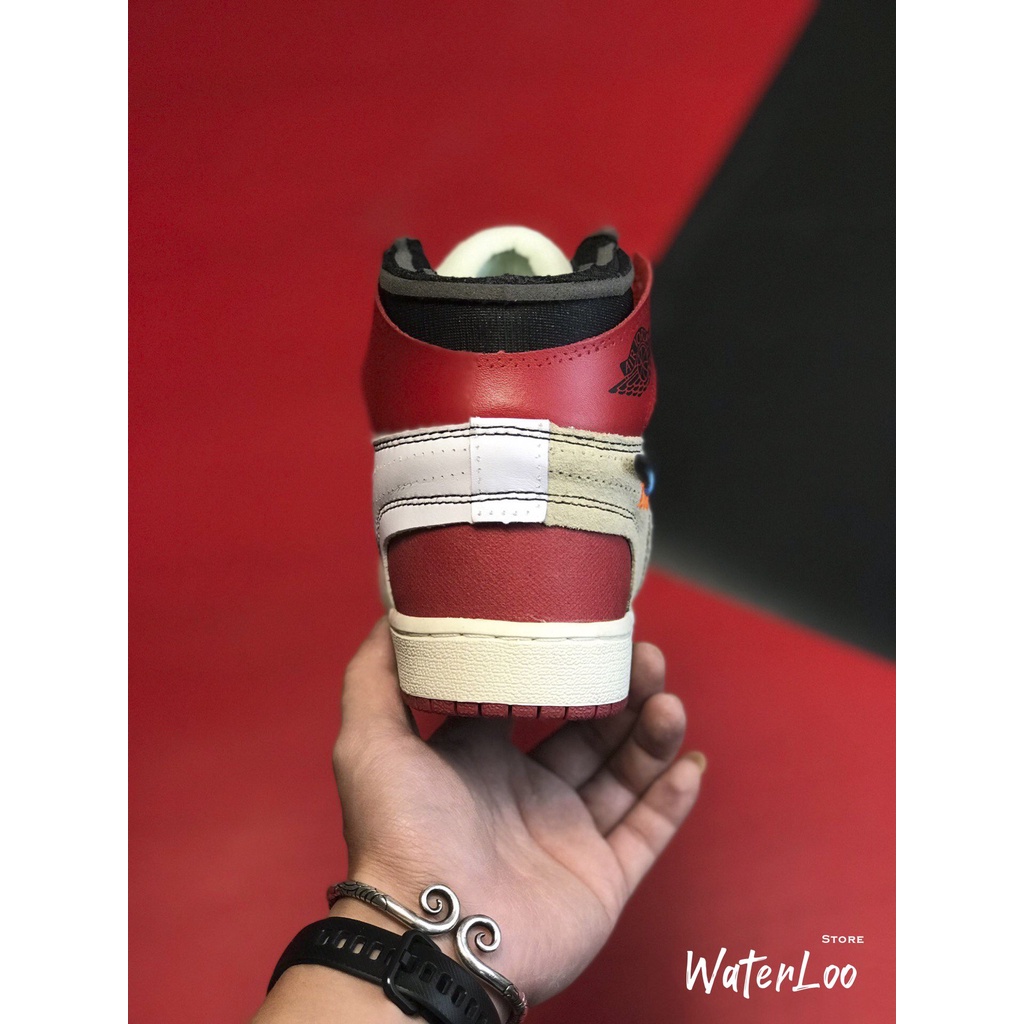 Giày Thể Thao Sneaker AIR JORDAN 1 OFF WHITE Retro High Chicago Đỏ Trắng Cổ Cao Siêu Phong Cách Waterloo Shop