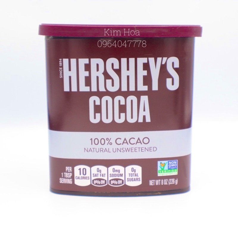 BỘT CACAO TỰ NHIÊN KHÔNG ĐƯỜNG HERSHEY'S 226G