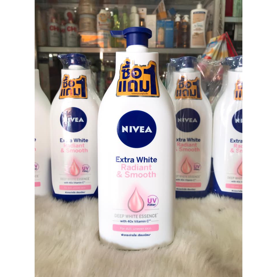 (600ml) DƯỠNG THỂ BODY NIVEA EXTRA WHITE RADIANT & SMOOTH SẢN XUẤT THÁI LAN