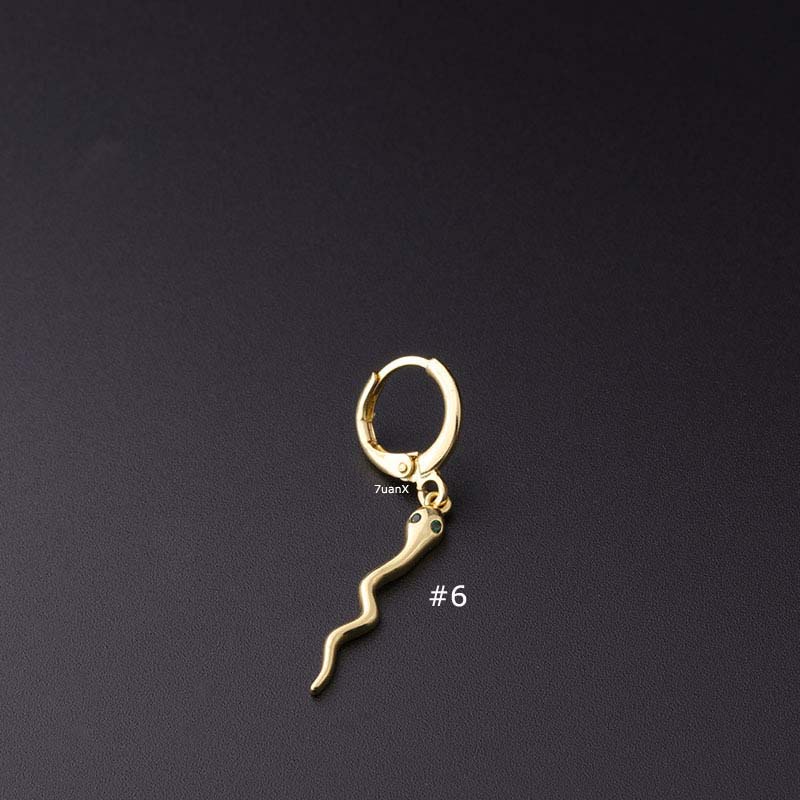 Khuyên tai mặt thả đính đá zircon độc đáo thời trang