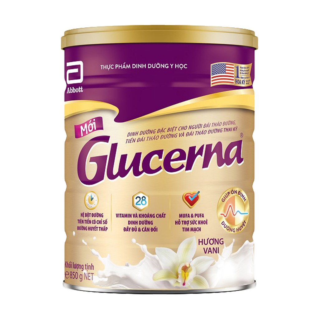[MẪU MỚI] - Sữa bột dành cho người bị tiểu đường Glucerna 850g