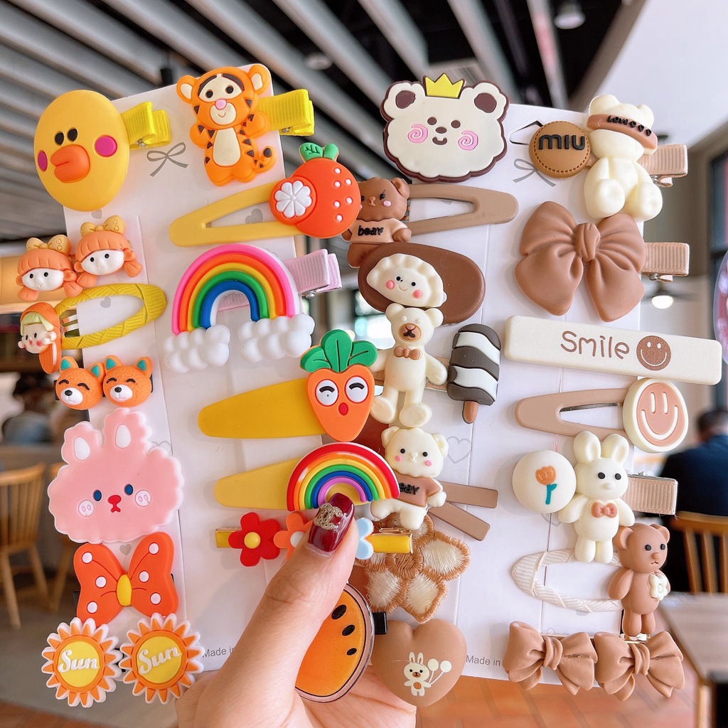Set 14 Kẹp Tóc Nhỏ Thiết Kế Dễ Thương Thời Trang Cho Bé Gái 2022