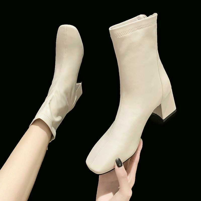 Giày bốt nữ da mềm cao cổ gót 5p lót nỉ khóa sau siêu hot | WebRaoVat - webraovat.net.vn