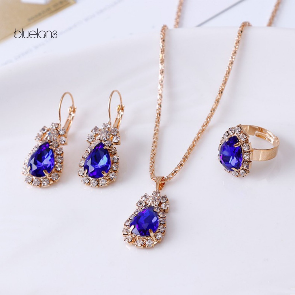 Bộ Trang Sức Gồm Vòng cổ / Bông Tai / Nhẫn Dáng Dài Thiết Kế Thoải Mái Thời Trang