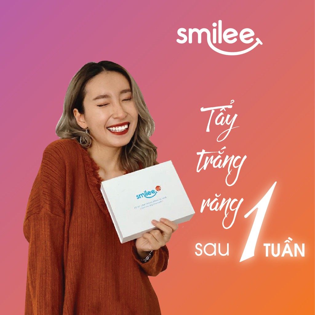 [Quà🎁🎁 + Freeship + Sale 25%] Tẩy trắng răng tại nhà Smilee chính hãng - Made in USA - Tẩy trắng 3-6 tone sau 7 ngày