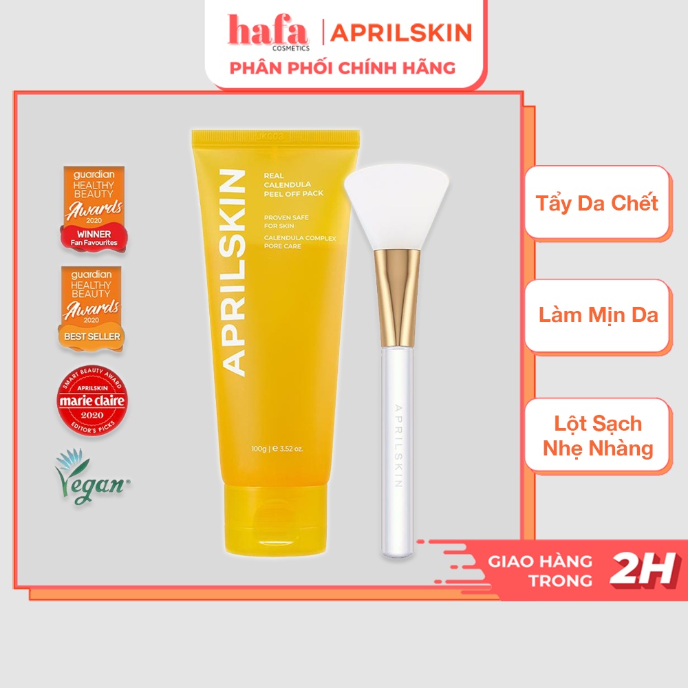 Mặt nạ lột tẩy da chết Aprilskin Calendula Peel Off Pack 100g và Cọ Real Jelly Brush