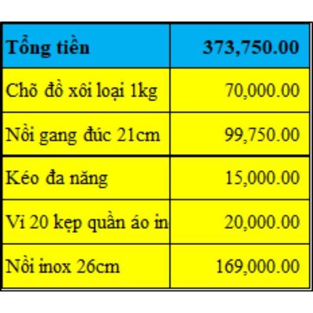 Combo nồi cho khách