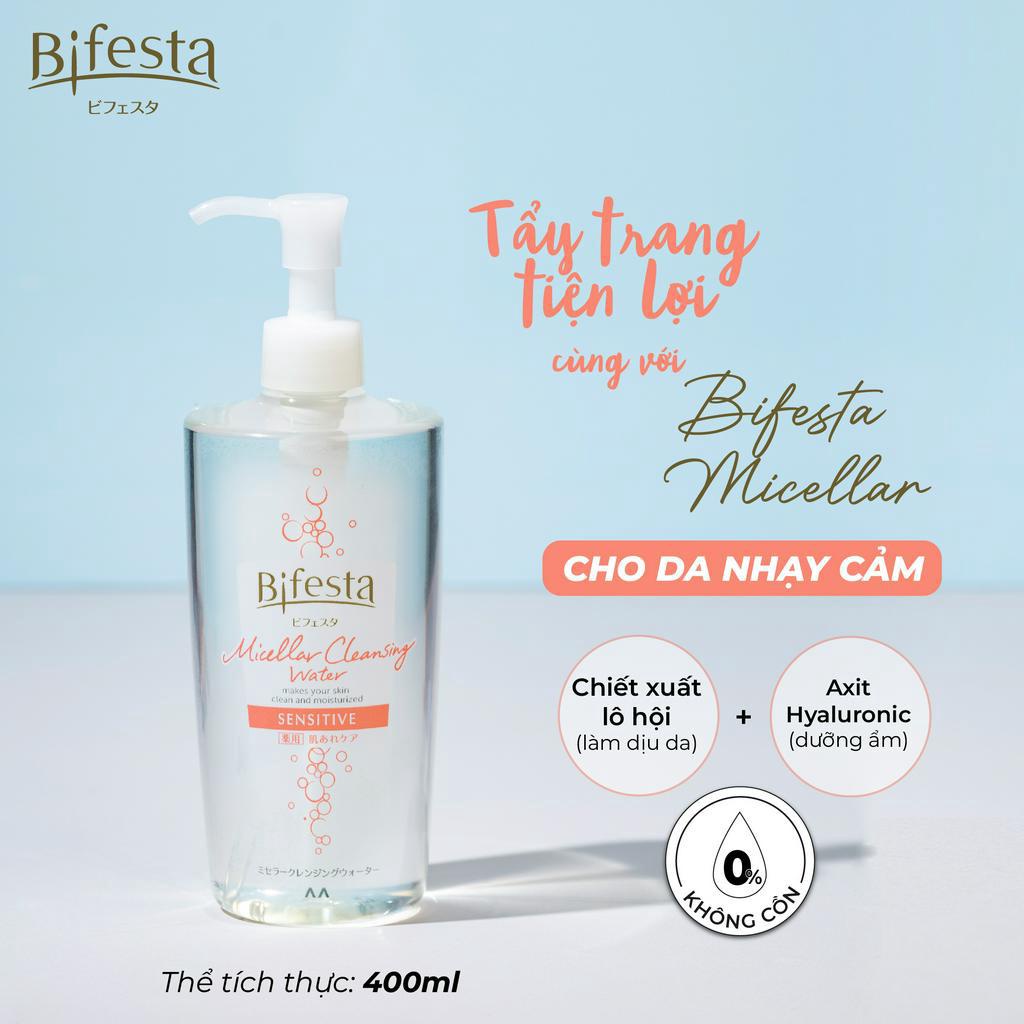 Nước tẩy trang dành cho da nhạy cảm BIFESTA MICELLAR CLEANSING WATER SENSITIVE 400ml