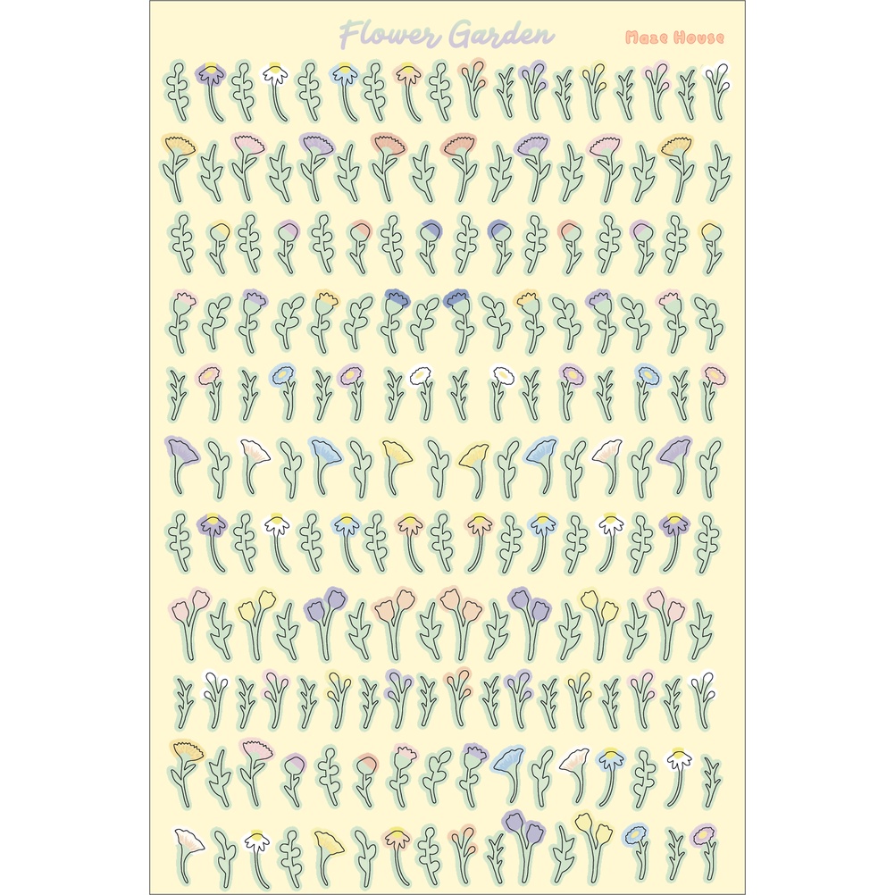 FLOWER GARDEN STICKERS - Sticker hoa mini lấp lánh - Trang trí phong cách Hàn Quốc.