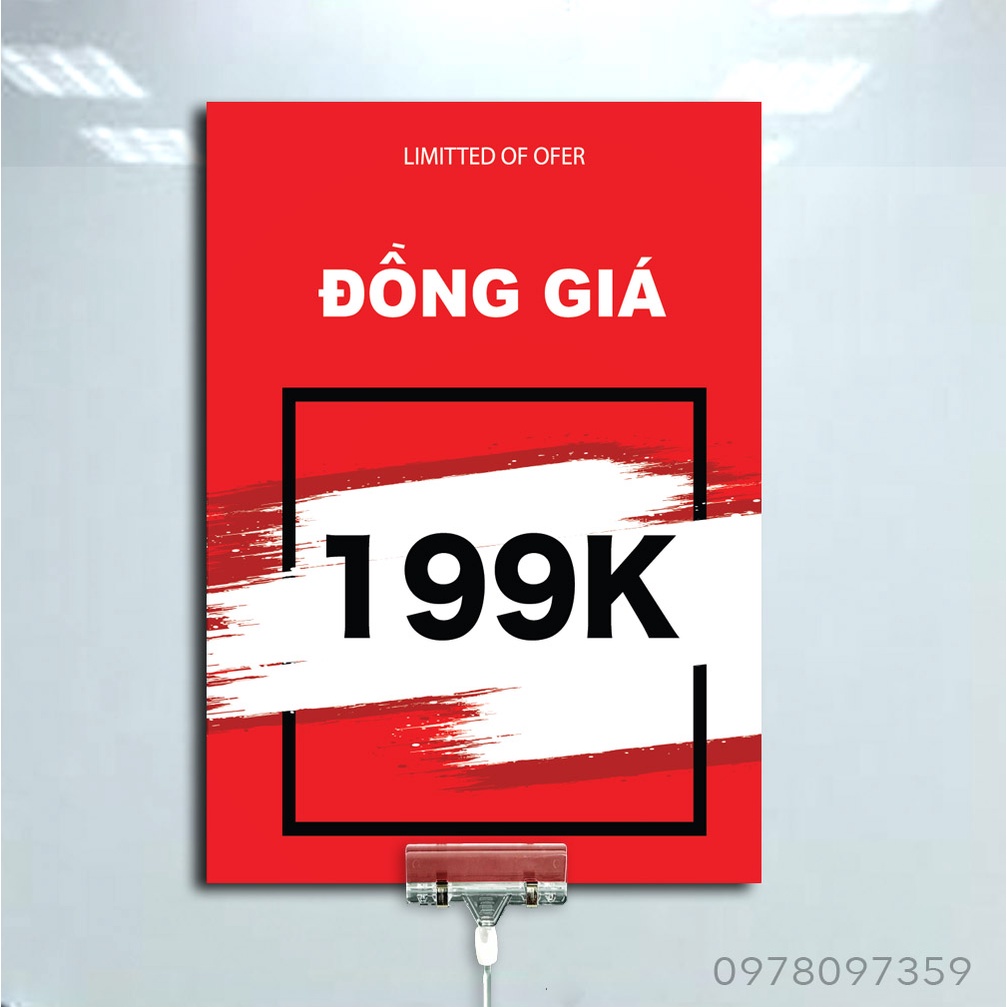 Bảng sale đồng giá tự ghi mica , foxmec SOKO
