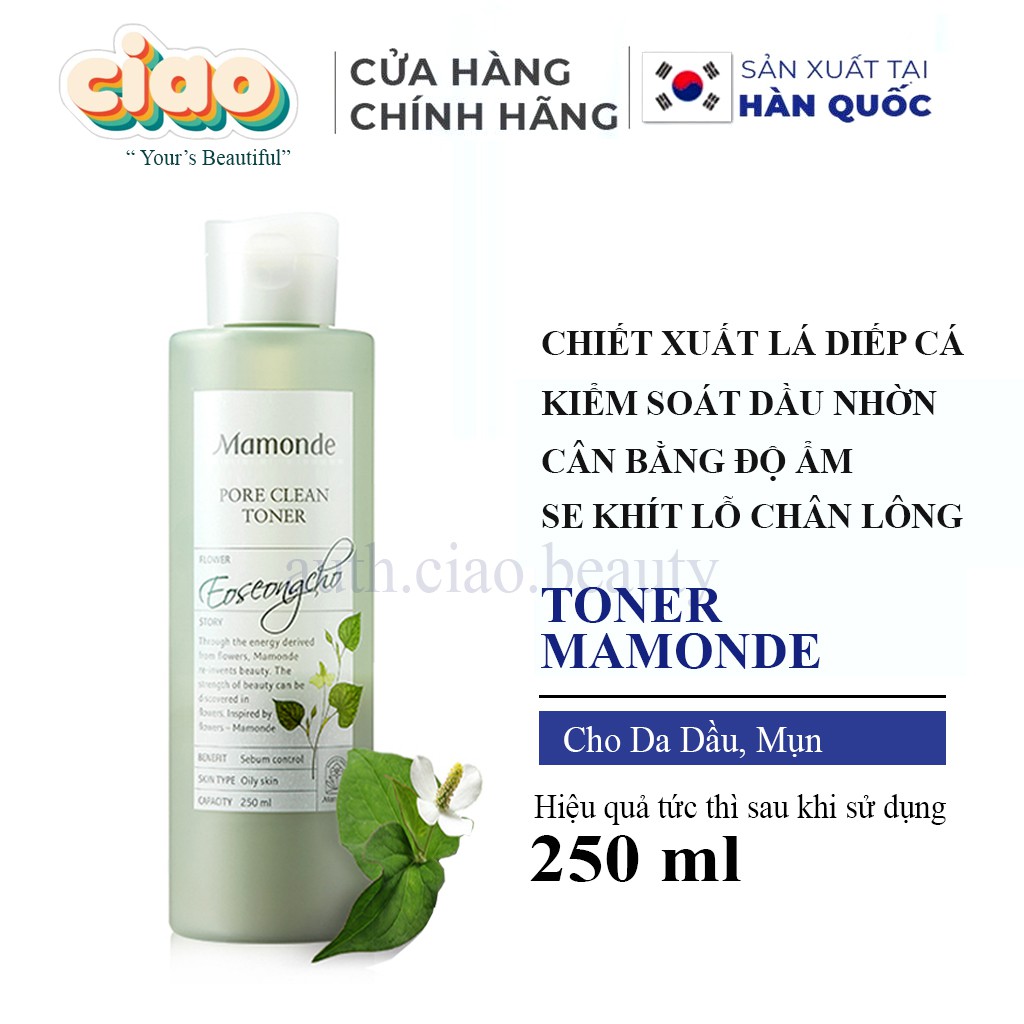 Toner MAMONDE Toner 250ml /FREESHIP Đơn 250K /