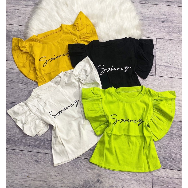 [Mã FAMAYWA giảm 10K đơn 50K] Áo croptop body tay bèo cánh tiên in chữ
