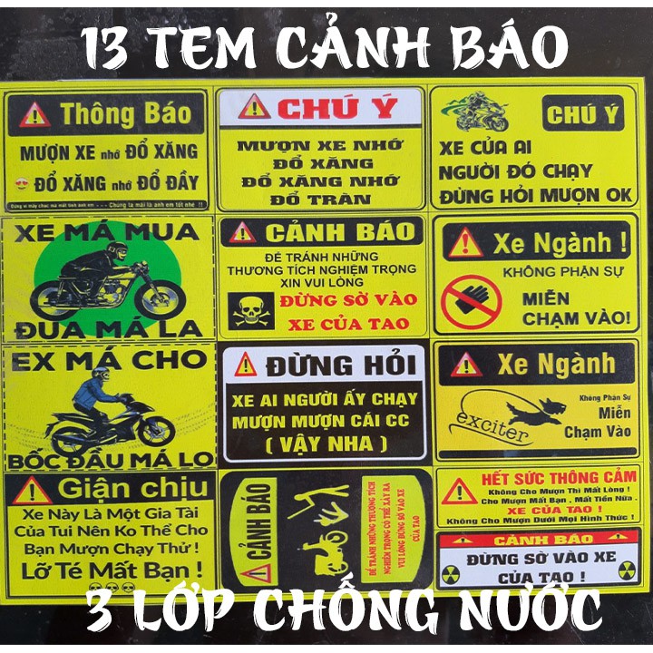 combo logo tem cảnh báo